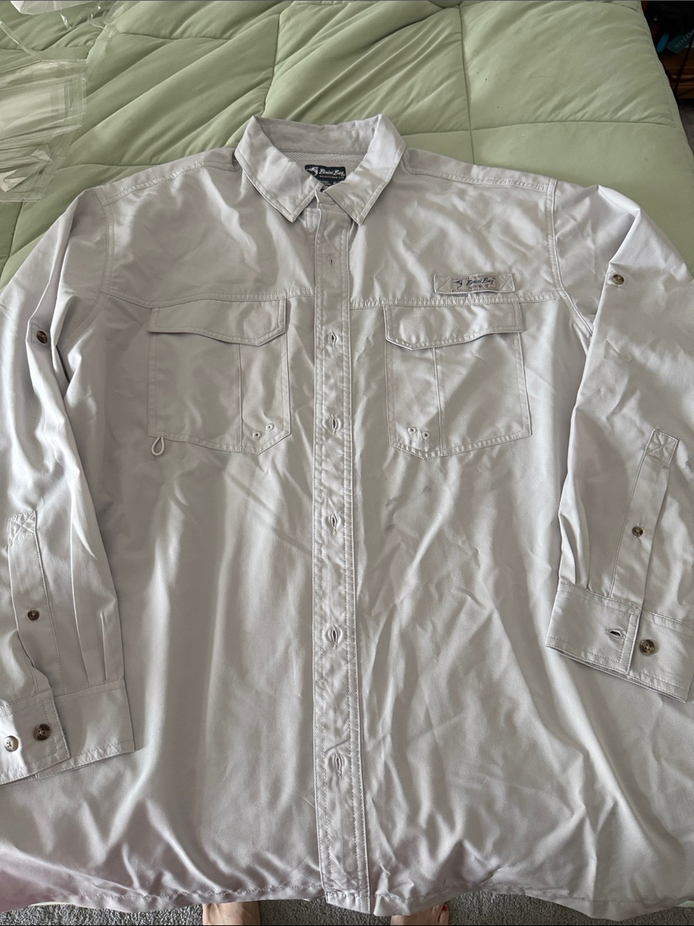 #0103 - Light Gray Button-Up Shirt - Neutral Classic